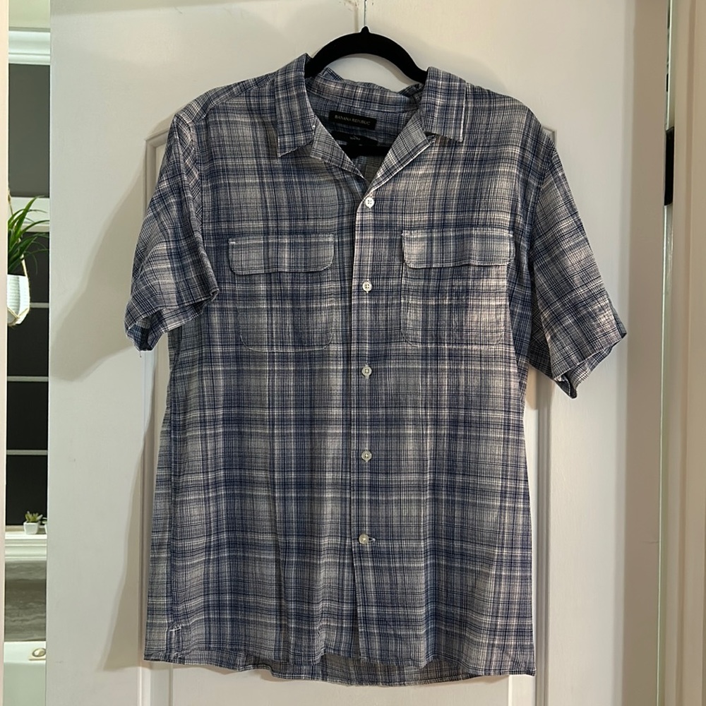 Men’s Button-Up Plaid Short Sleeve